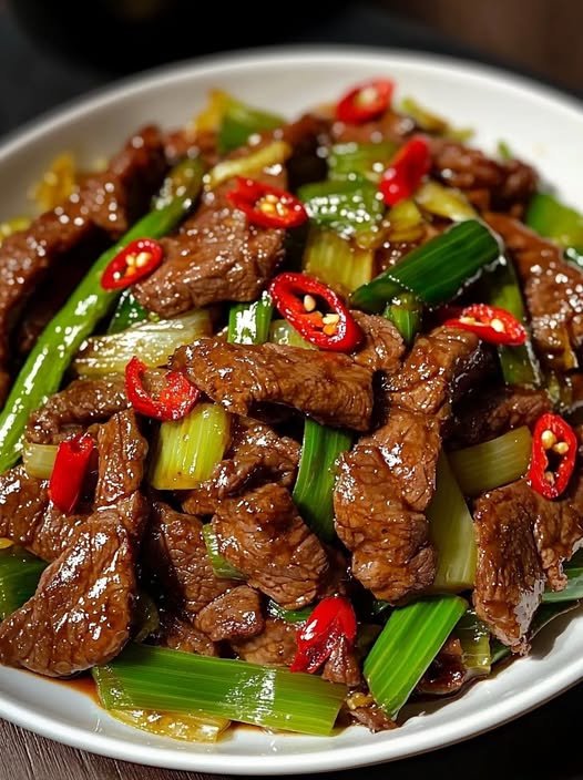 Sizzling Wok-Seared Beef with Fragrant Leeks and Chili