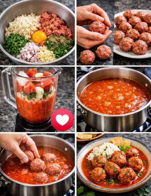  Meatballs in red sauce (homemade)