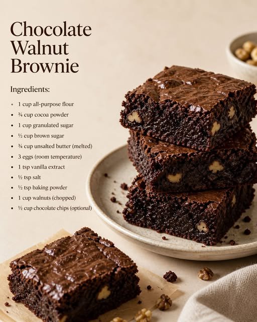 Chocolate Walnut Brownie Bars 