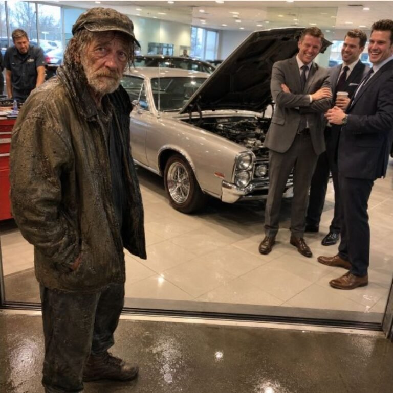 The Old Man Asked to Fix a Million-Dollar Car for One Hot Meal, and the Laughing Salesmen Never Guessed Their Town Had Buried His Name Forty Years Earlier