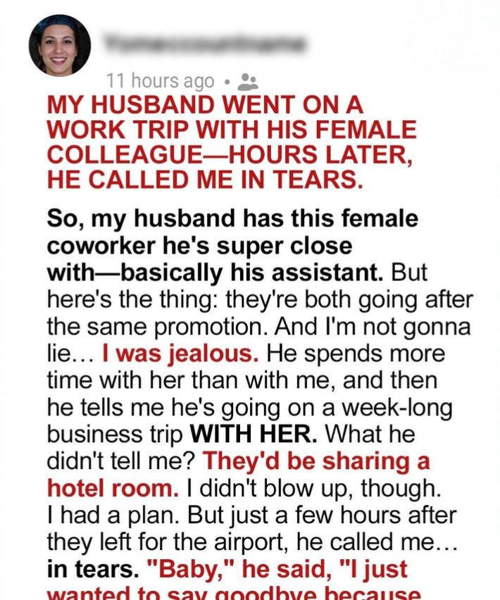 My Husband Went on a Work Trip with His Female Colleague—Hours Later, He Called Me in Tears