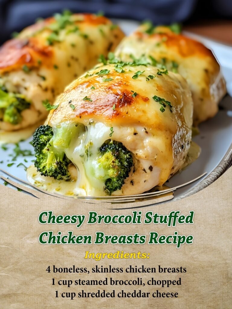 Cheesy Broccoli Stuffed Chicken Breasts Recipe