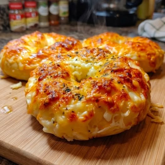 Garlic–Parmesan Cottage Cheese Bagels