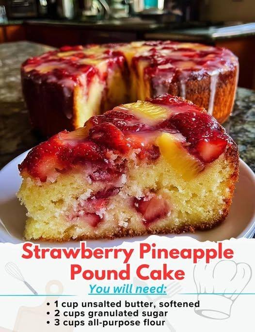 Strawberry Pineapple Pound Cake