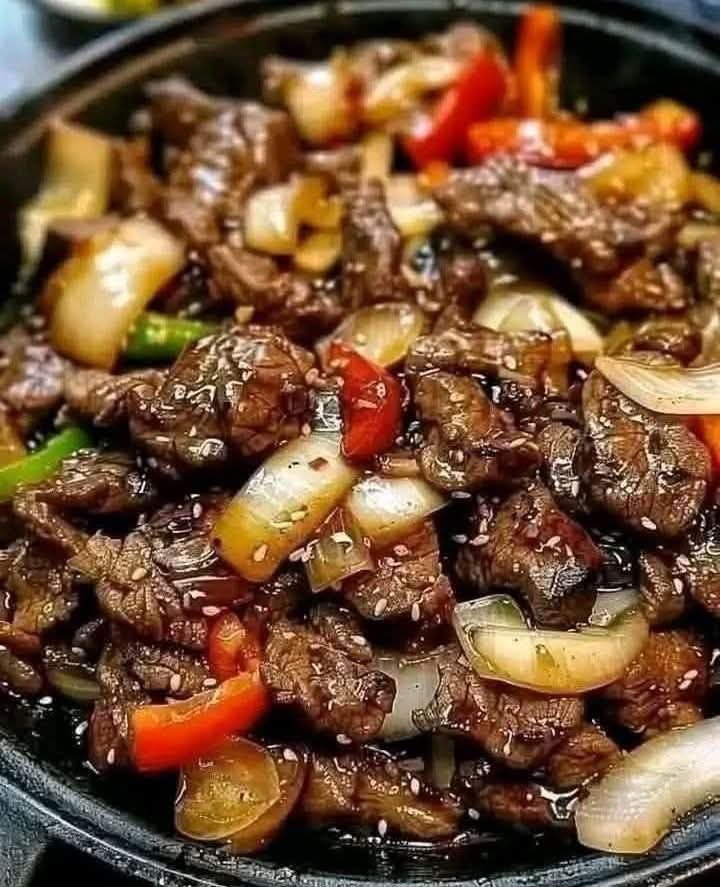  Sizzling Chinese Pepper Steak with Onions 