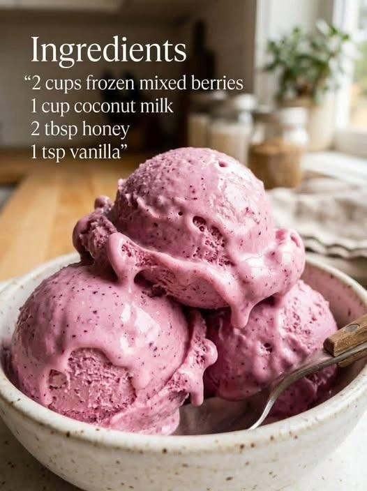 Berry Coconut Frozen Ice Cream