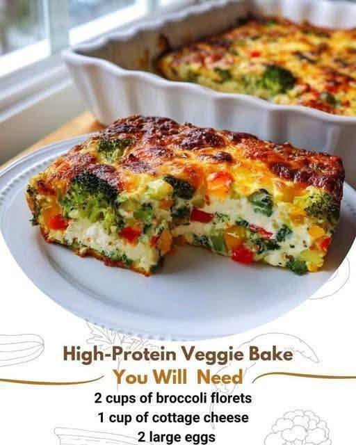 High-Protein Veggie Bake with Cottage Cheese