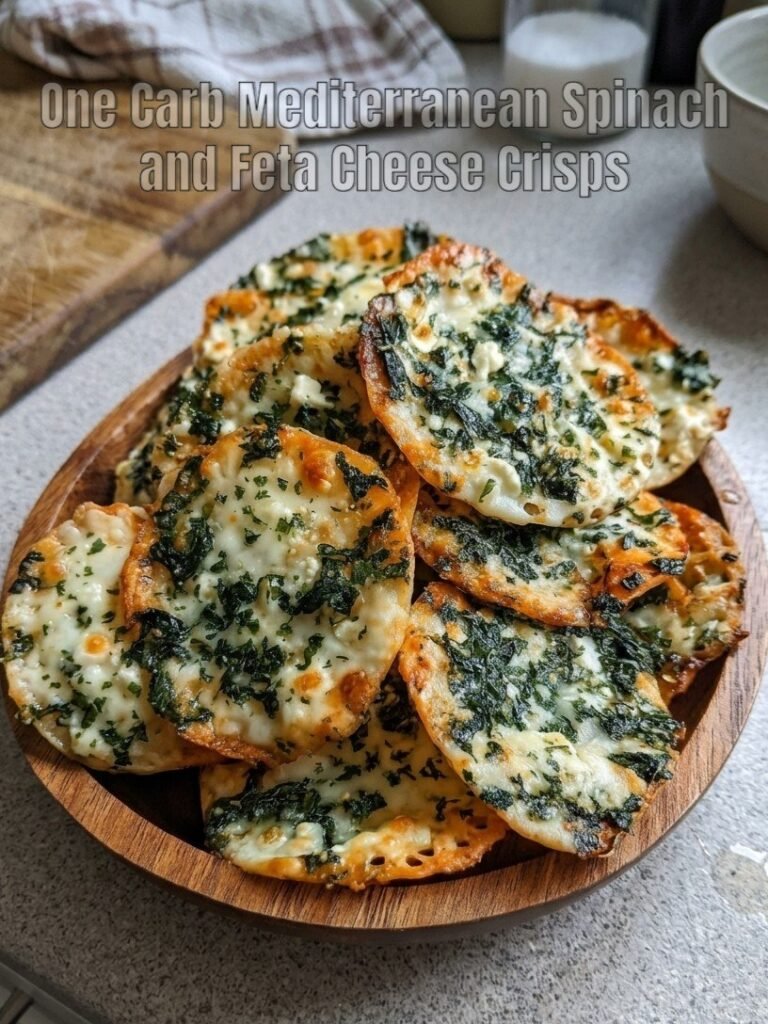 Keto Mediterranean Spinach and Feta Cheese Crisps