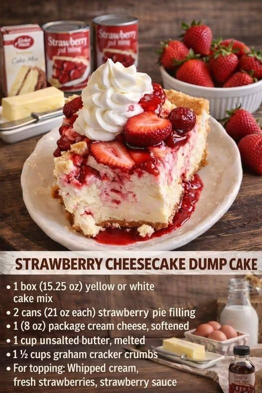 Strawberry Cheesecake Dump Cake