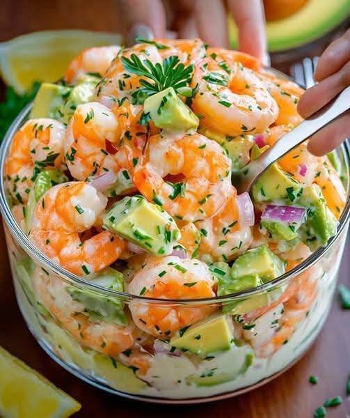 Shrimp Avocado Salad serves