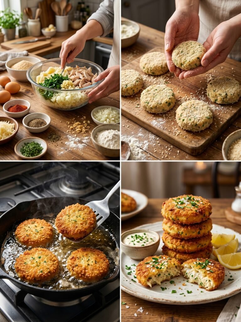 Crispy Golden Potato & Tuna Cakes