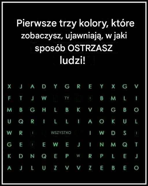Pierwsze trzy kolory, które zobaczysz, ujawniają, jak bardzo zastraszasz ludzi