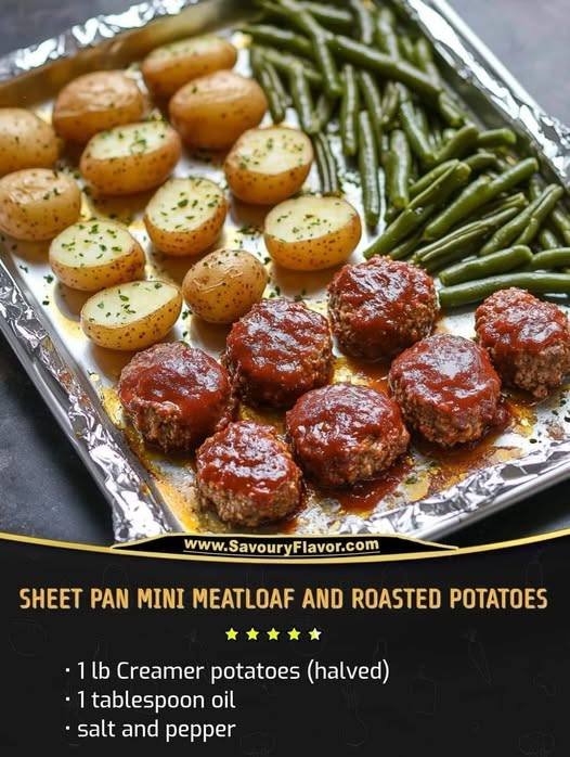 Sheet Pan Mini Meatloaf and Roasted Potatoes