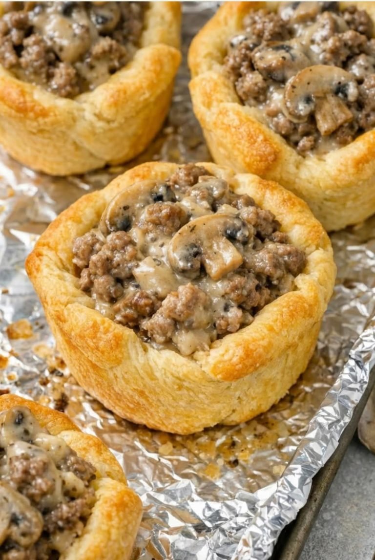Beef and Mushroom Crescent Cups