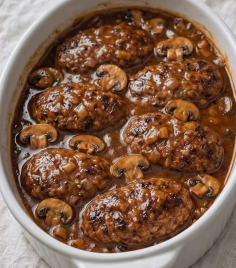  Oven Baked 4-Ingredient Mushroom Salisbury Steak