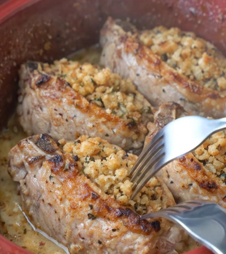 Slow Cooker 3-Ingredient Stuffed Pork Chops (Easy, Comforting, and Full of Flavor)