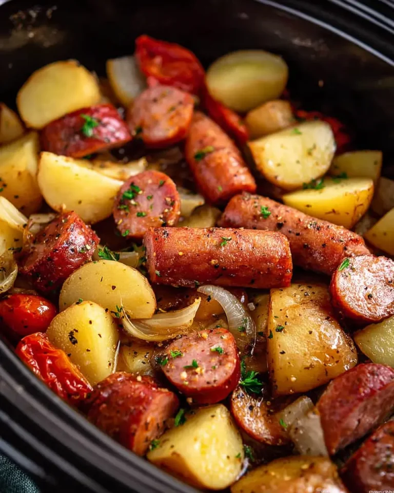 Slow Cooker 4 Ingredient Sausage and Potatoes for Effortless Dinners